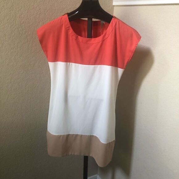 LuLus Flying Tri-Colors Coral Block Dress sz med - Picture 2 of 11